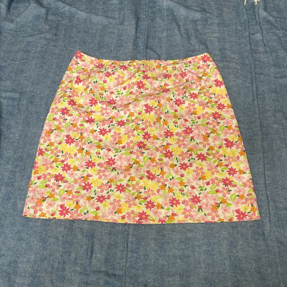 Lilly Pulitzer Cream Tan A-Line Mini Skirt Casual